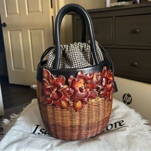 Isabella Fiore Black and Brown Floral Tote